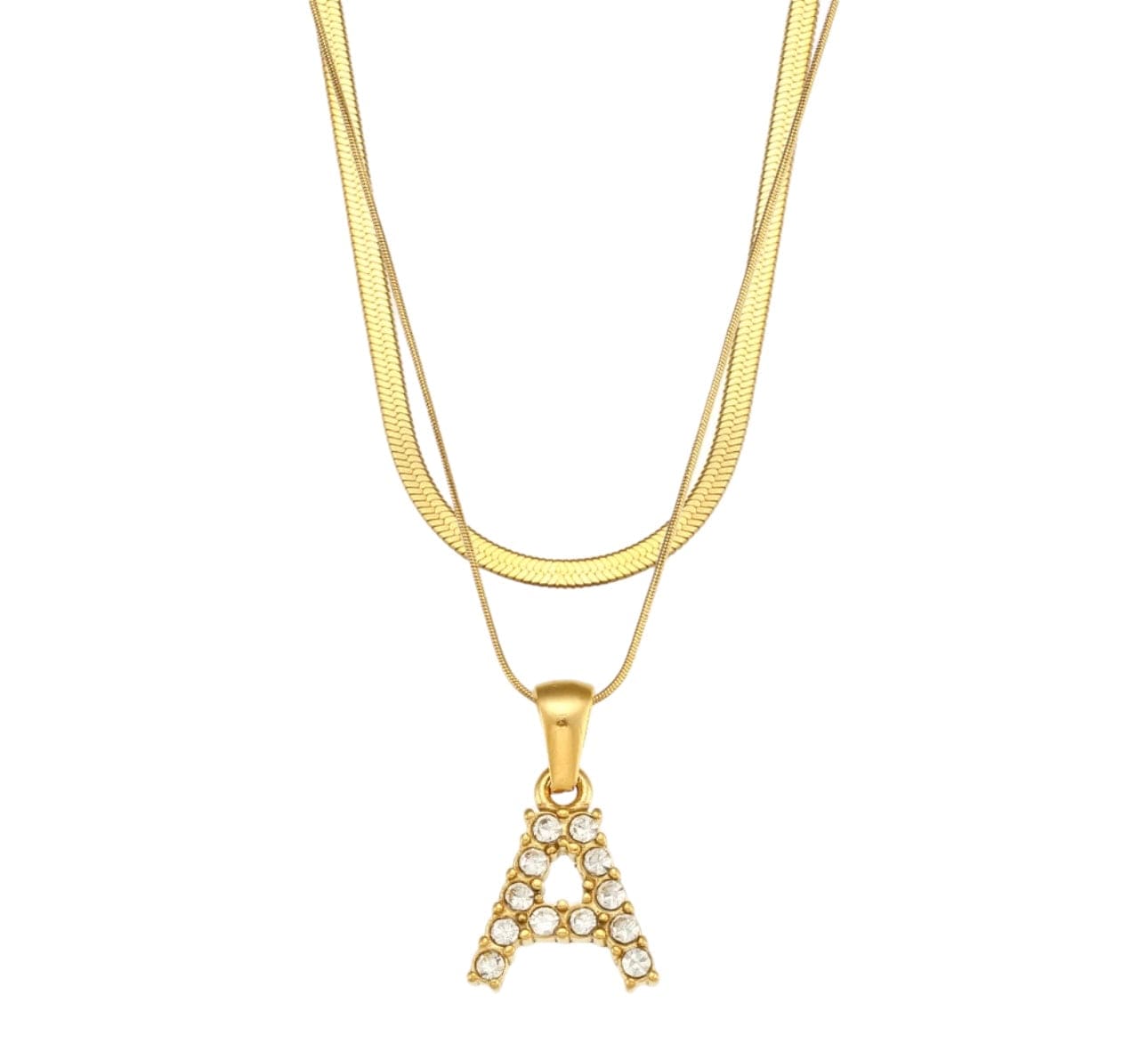 Iniciales de bling de doble cadena