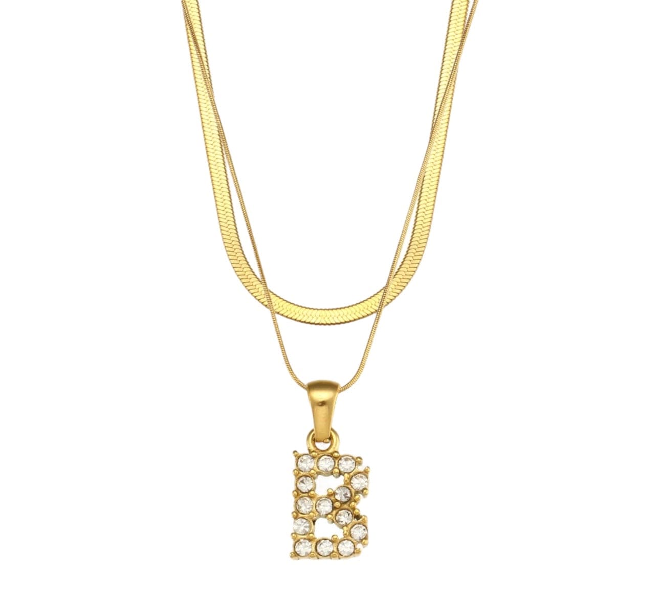 Iniciales de bling de doble cadena