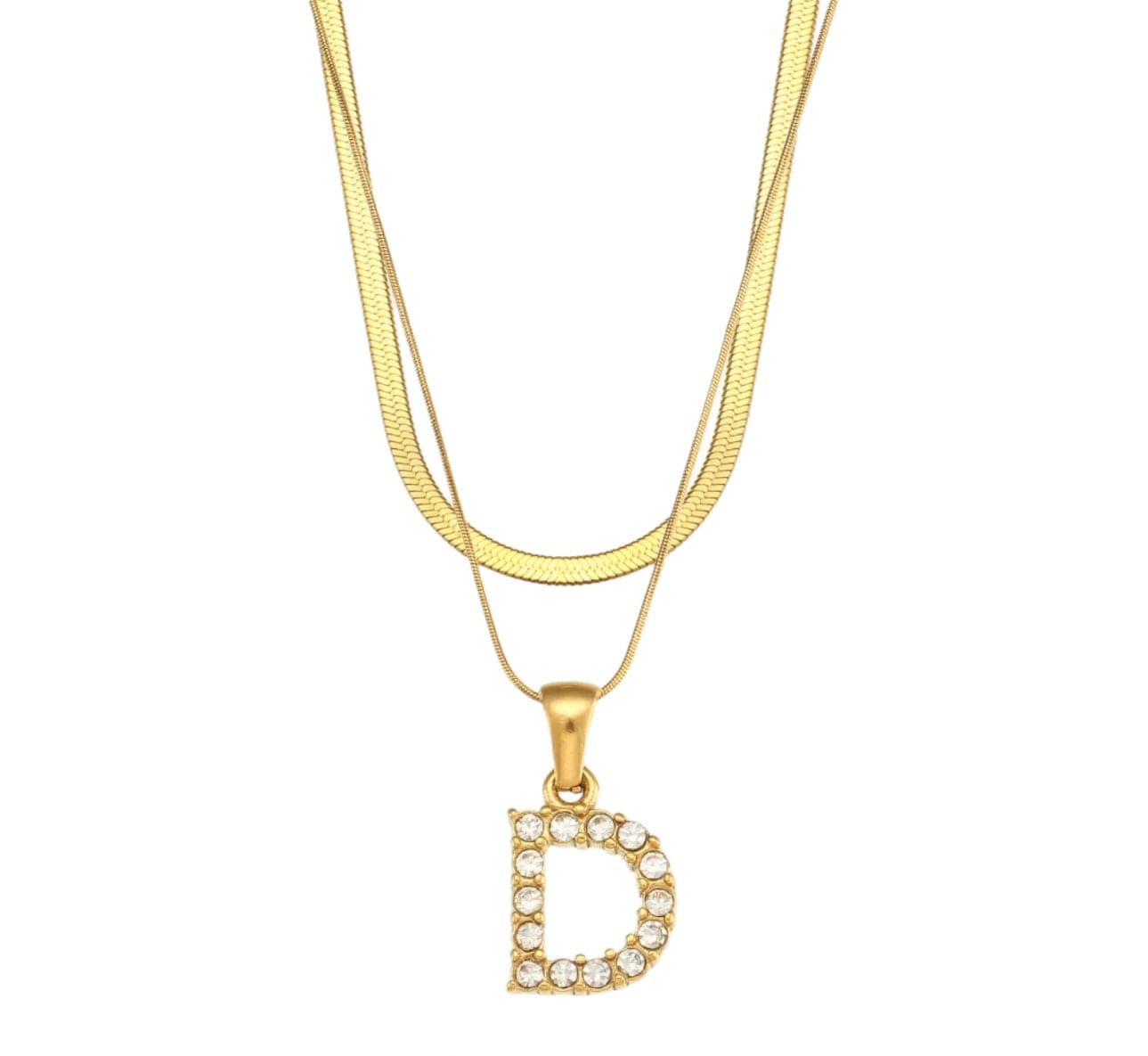 Iniciales de bling de doble cadena