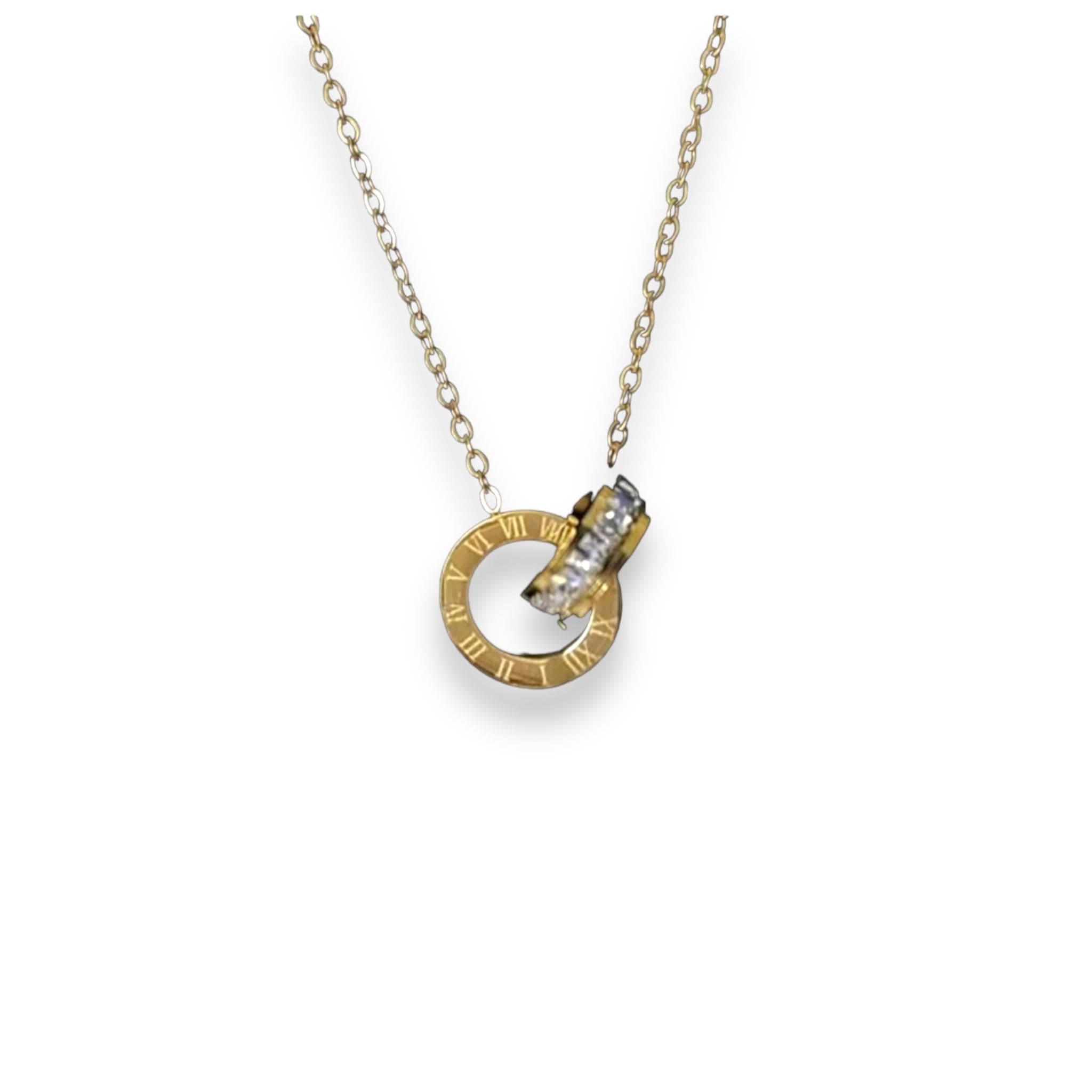 Double Ring Necklace Earrings Set