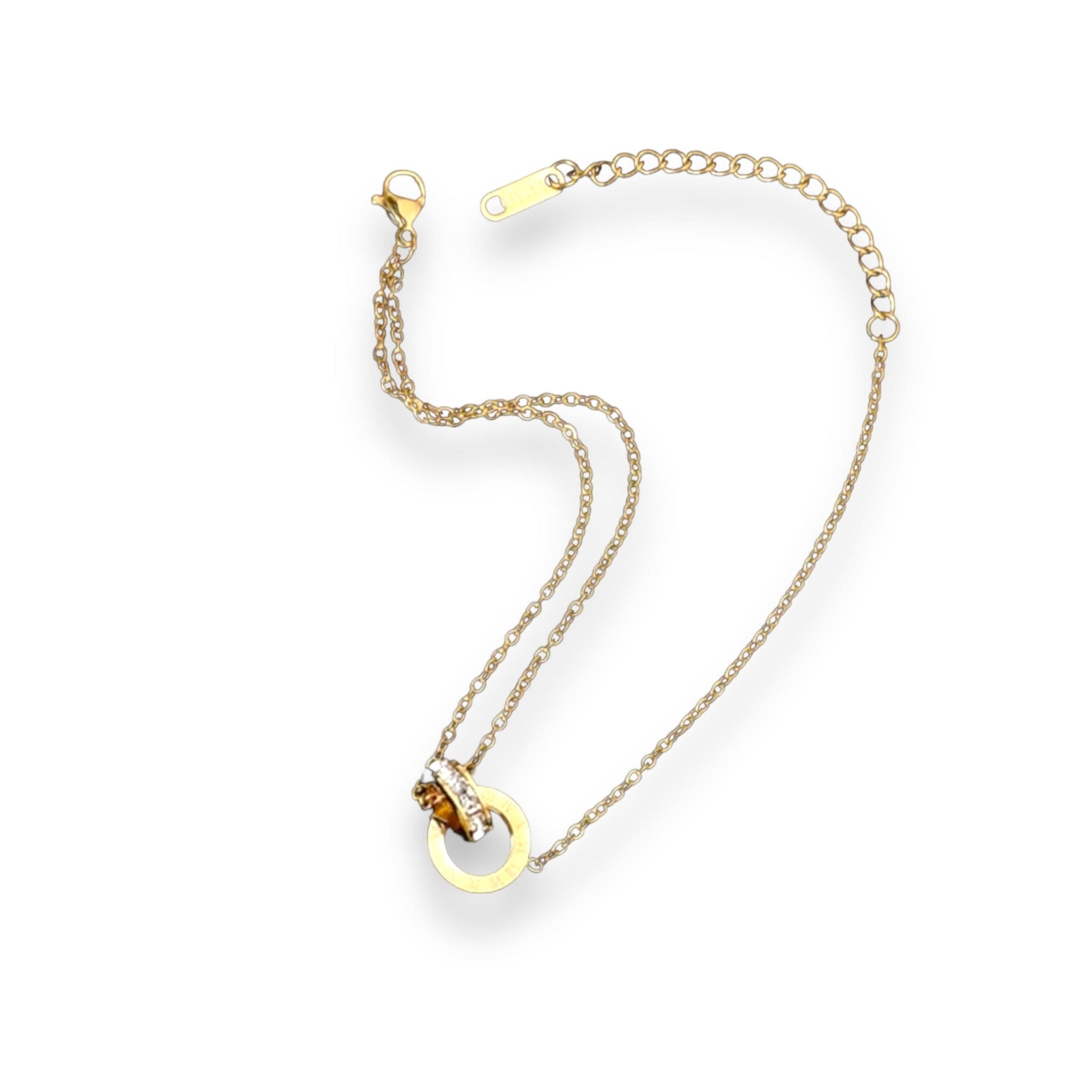 Double Ring Necklace Earrings Set