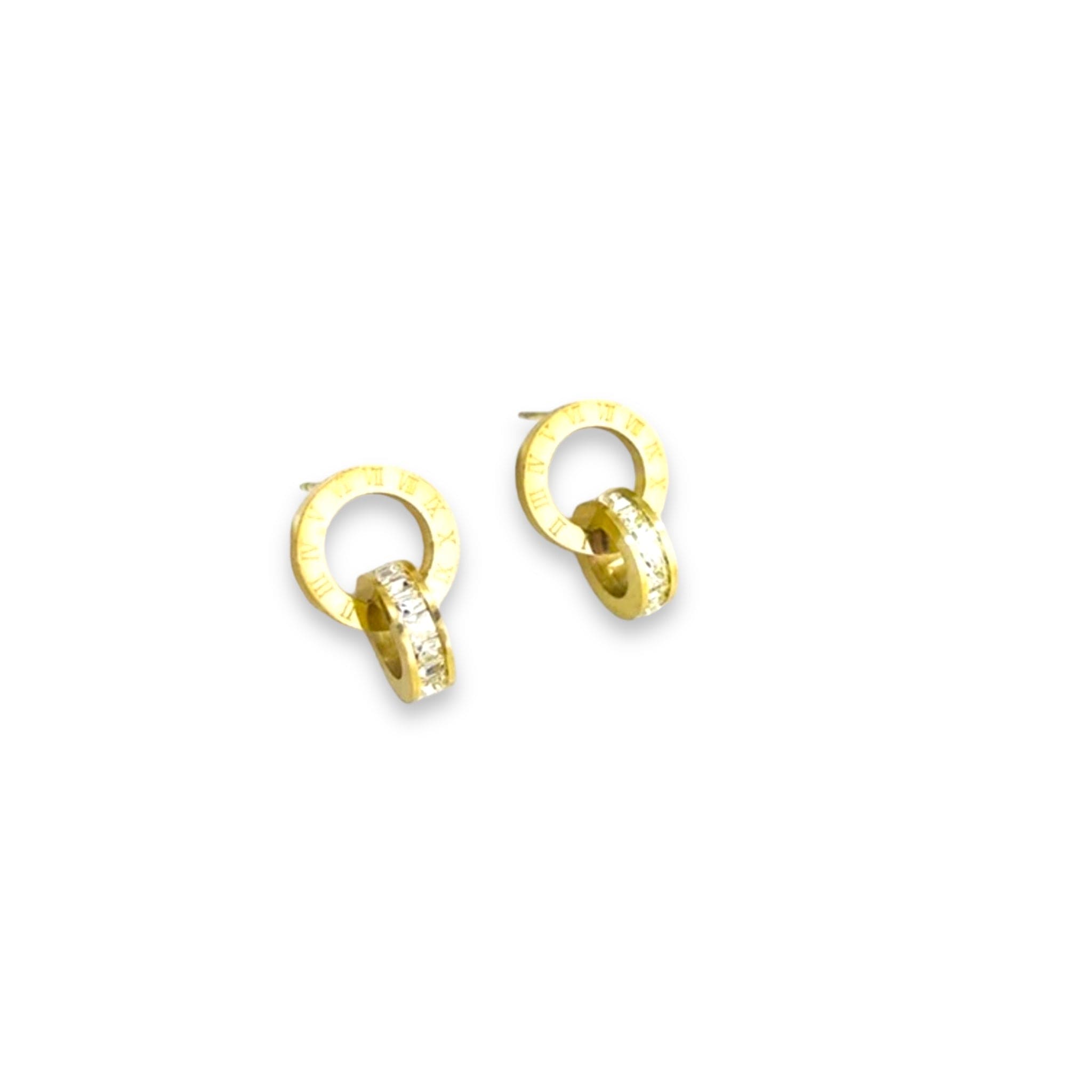 Double Ring Necklace Earrings Set