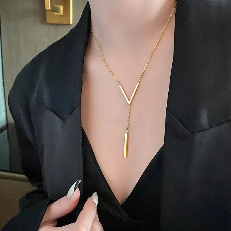 V-Shaped Long Necklace