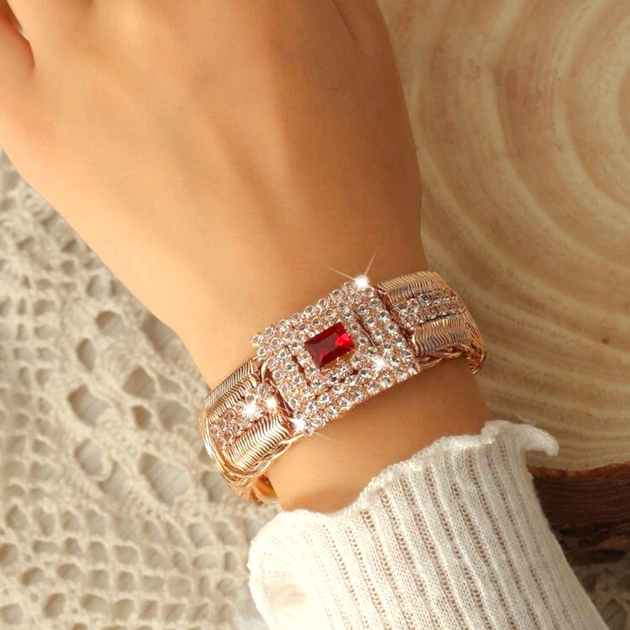 Pulsera de diamantes de imitación